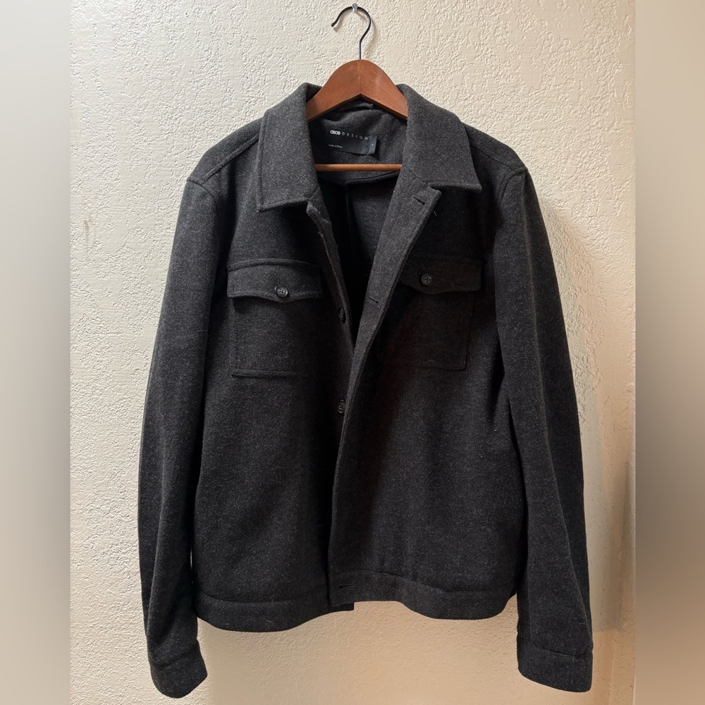Asos Dark Gray Shirt Jacket